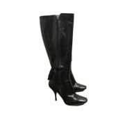 Pre-owned Leather boots Louis Vuitton Vintage , Black , Dames