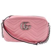 Tweedehands Roze Leren Gucci Marmont Gucci Vintage , Pink , Dames