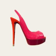 Pre-owned Fabric heels Christian Louboutin Pre-owned , Red , Dames