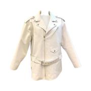 Pre-owned Leather outerwear Balenciaga Vintage , Beige , Dames
