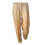 Pre-owned Silk bottoms Prada Vintage , Beige , Unisex