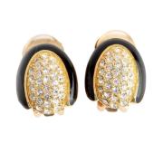 Pre-owned Metal earrings Dior Vintage , Yellow , Dames