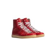 Pre-owned Leather sneakers Saint Laurent Vintage , Red , Dames