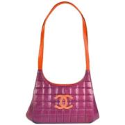 Pre-owned Lilla stoff Coco Clasp Schoudertas Chanel Vintage , Purple ,...