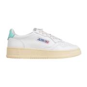 Witte Leren Sneakers met Turquoise Details Autry , White , Dames