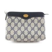 Authentieke Gucci Vintage Grijze Stoffen Schoudertas Gucci Vintage , G...