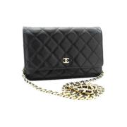 Pre-owned Leather chanel-bags Chanel Vintage , Black , Dames