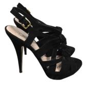 Pre-owned Suede sandals Miu Miu Pre-owned , Black , Dames