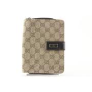 Beige Canvas Portemonnee met Datocode Gucci Vintage , Beige , Unisex