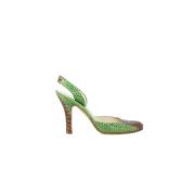 Pre-owned Leather heels Prada Vintage , Green , Dames