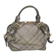 Pre-owned Leather handbags Burberry Vintage , Gray , Dames