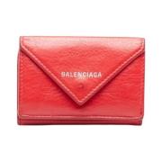 Rode leren Balenciaga portemonnee Balenciaga Vintage , Red , Dames