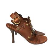 Pre-owned Leather sandals Celine Vintage , Brown , Dames