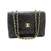 Pre-owned Leather chanel-bags Chanel Vintage , Black , Dames