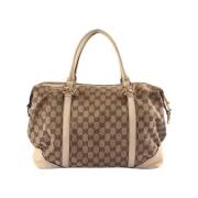 Pre-owned Leather handbags Gucci Vintage , Beige , Dames