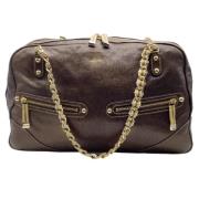 Pre-owned Leather handbags Gucci Vintage , Brown , Dames