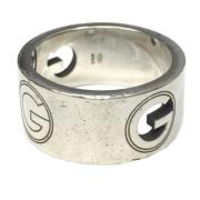 Tweedehands Zilveren Zilveren Gucci Ring Gucci Vintage , Gray , Dames