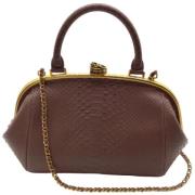 Pre-owned Leather chanel-bags Chanel Vintage , Brown , Dames