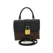 Pre-owned Canvas handbags Louis Vuitton Vintage , Black , Dames