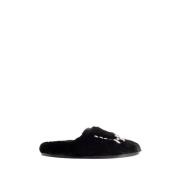 Zwarte Harige Embleem Pantoffels Simone Rocha , Black , Heren