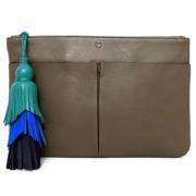 Pre-owned Leather clutches Anya Hindmarch Pre-owned , Gray , Dames