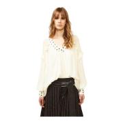 Boho Blouse met Lange Mouwen Souvenir , White , Dames