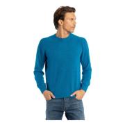 Bouclé Crew-neck Sweater Gran Sasso , Blue , Heren