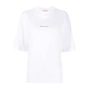 Lily White Logo T-shirt Marni , White , Heren