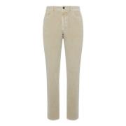 Stretch Velvet Jeans Boggi Milano , Beige , Heren