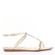 Pre-owned Leather flats Jimmy Choo Pre-owned , Beige , Dames