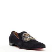 Pre-owned Suede flats Christian Louboutin Pre-owned , Black , Dames