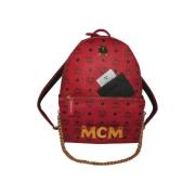 Pre-owned Leather backpacks MCM Pre-owned , Red , Dames