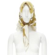 Pre-owned Silk scarves Hermès Vintage , White , Dames