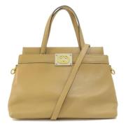 Pre-owned Leather gucci-bags Gucci Vintage , Beige , Dames