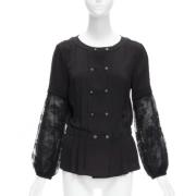 Pre-owned Silk outerwear Chanel Vintage , Black , Dames