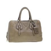 Pre-owned Leather handbags Prada Vintage , Gray , Dames