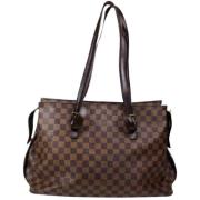 Bruin Leren Schoudertassen Louis Vuitton Vintage , Brown , Dames