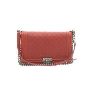 Tweedehands Rode Leren Flap Tas Chanel Vintage , Red , Dames