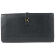 Vintage Leren Portemonnees Chanel Vintage , Black , Dames