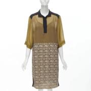 Pre-owned Silk dresses Dries van Noten Pre-owned , Yellow , Dames