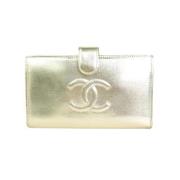 Tweedehands Gouden Leren Dames Portemonnee Chanel Vintage , Yellow , D...