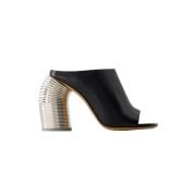 Leather heels Off White , Black , Dames