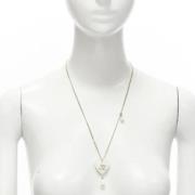 Pre-owned Metal necklaces Chanel Vintage , White , Dames