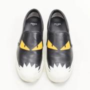 Pre-owned Leather sneakers Fendi Vintage , Black , Dames