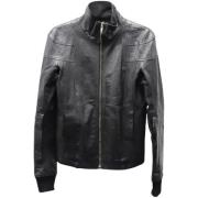 Pre-owned Leather outerwear Rick Owens Pre-owned , Black , Dames