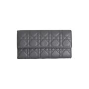 Pre-owned Leather wallets Dior Vintage , Gray , Dames