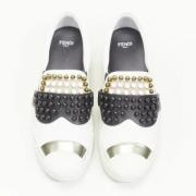 Pre-owned Leather sneakers Fendi Vintage , White , Dames