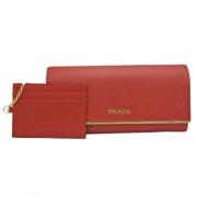 Pre-owned Leather wallets Prada Vintage , Red , Dames