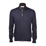 Zip Sweater Gran Sasso , Blue , Heren