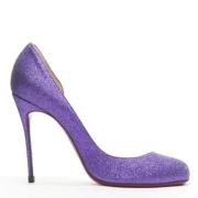 Pre-owned Leather heels Christian Louboutin Pre-owned , Purple , Dames